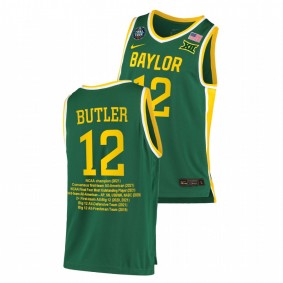 Baylor Bears Jared Butler Green 2021 NCAA Final Four MOP Career Awards Jersey