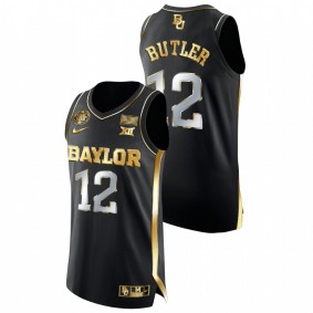 Men Baylor Bears #12 Black Jared Butler Golden Authentic 2021 March Madness Final Four Jersey