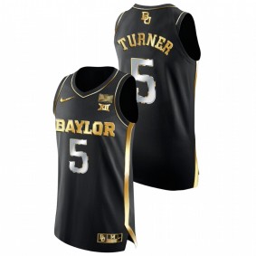 Jordan Turner Baylor Bears Black Golden Edition College Basketball Jersey