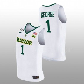 Keyonte George #1 White Baylor Bears 2022-23 College Basketball Jersey