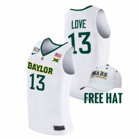 Langston Love #13 White Baylor Bears 2021-22 Replica College Basketball Jersey