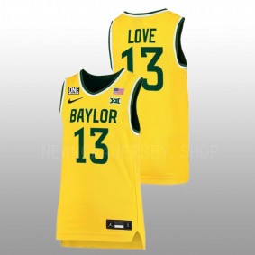 Baylor Bears Langston Love 2022-23 Gold College Basketball Men Jersey