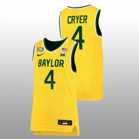 Baylor Bears LJ Cryer 2022-23 Gold College Basketball Men Jersey