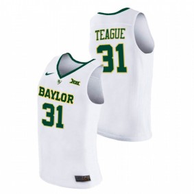 Men Baylor Bears #31 White MaCio Teague 2021 March Madness Elite 8 Jersey