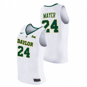 Men Baylor Bears #24 White Matthew Mayer 2021 March Madness Elite 8 Jersey