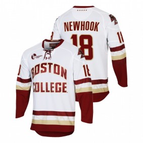 Men Boston College Eagles Alex Newhook #18 White College Hockey Replica Jersey