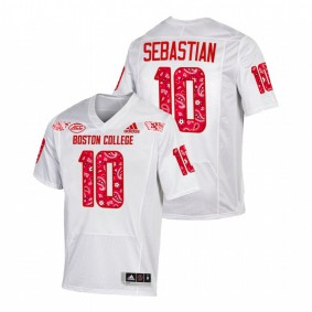 Brandon Sebastian Boston College Eagles 2021-22 White Red Bandana 911 Commemorative Jersey