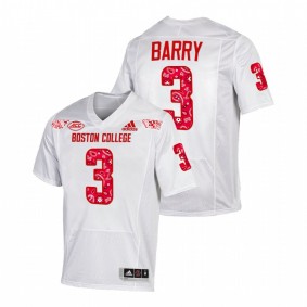 Trae Barry Boston College Eagles 2021-22 White Red Bandana 911 Commemorative Jersey