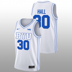 BYU Cougars Dallin Hall 2022-23 White College Basketball Men Jersey