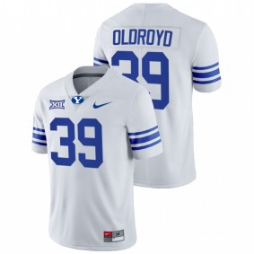 Jake Oldroyd BYU Cougars 2021-22 White College Football Big 12 Jersey