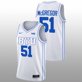 BYU Cougars Jared McGregor 2022-23 White College Basketball Men Jersey