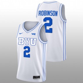 BYU Cougars Jaxson Robinson 2022-23 White College Basketball Men Jersey