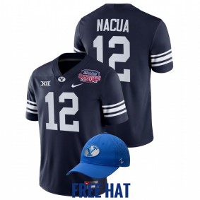 Puka Nacua BYU Cougars 2021 Independence Bowl Navy CFP #12 Jersey