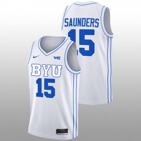 BYU Cougars Richie Saunders 2022-23 White College Basketball Men Jersey