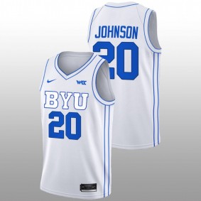 BYU Cougars Spencer Johnson 2022-23 White College Basketball Men Jersey