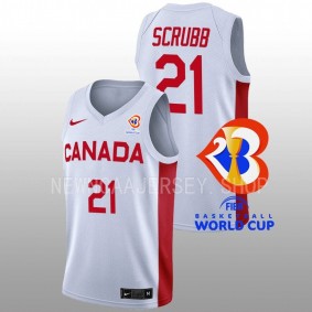 Canada Basketball Thomas Scrubb FIBA World Cup 2023 Men White Jersey