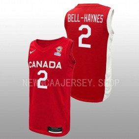 Trae Bell-Haynes #2 Red Canada Basketball FIBA World Cup 2023 Jersey