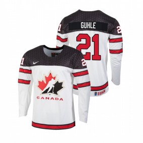 Canada Hockey Kaiden Guhle #21 White 2022 IIHF World Junior Championship Home Hockey Jersey