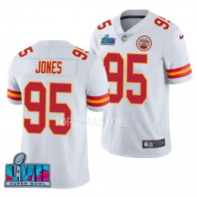 Chris Jones Super Bowl LVII Kansas City Chiefs #95 Jersey White Men's Vapor Limited Shirt