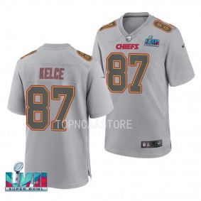 Travis Kelce Super Bowl LVII Kansas City Chiefs #87 Jersey Gray Men's Atmosphere Fashion Shirt