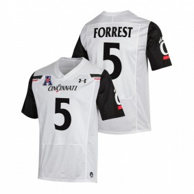 Darrick Forrest Cincinnati Bearcats 2021-22 White College Football The American Patch Jersey