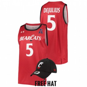 Cincinnati Bearcats David DeJulius 2022 Red College Basketball Free Hat Men Jersey