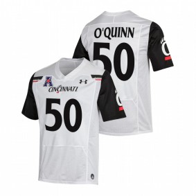 Dylan O'Quinn Cincinnati Bearcats 2021-22 White College Football The American Patch Jersey