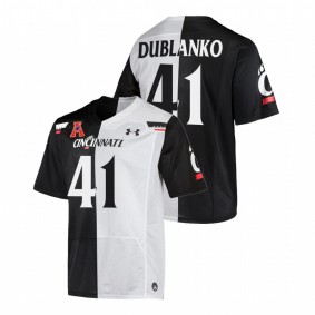 Joel Dublanko Cincinnati Bearcats 2021-22 Black White Split Edition College Football #41 Jersey