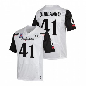 Joel Dublanko Cincinnati Bearcats 2021-22 White College Football The American Patch Jersey