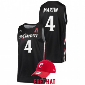 Kenyon Martin #4 Black Cincinnati Bearcats Free Hat College Basketball Jersey