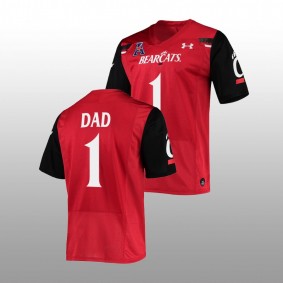 2022 Fathers Day Gift Cincinnati Bearcats Greatest Dad Red Men Jersey #1