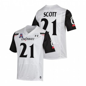 Tyler Scott Cincinnati Bearcats 2021-22 White College Football The American Patch Jersey