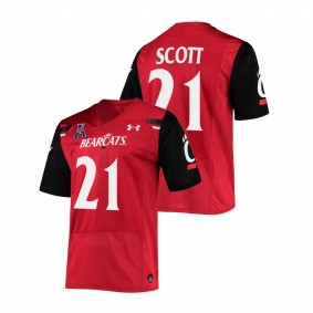 Men Cincinnati Bearcats Tyler Scott #21 Red The American Patch Premier Football Jersey