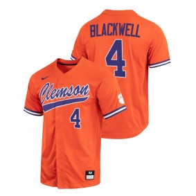 Clemson Tigers #4 Benjamin Blackwell College Baseball Orange Jersey Full-Button Men