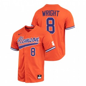 Clemson Tigers #8 Blake Wright College Baseball Orange Jersey Full-Button Men