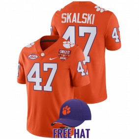 James Skalski Clemson Tigers 2021 Cheez-It Bowl Orange CFP #47 Jersey