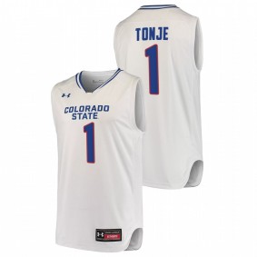 John Tonje #1 White Colorado State Rams 2021-22 College Basketball Jersey