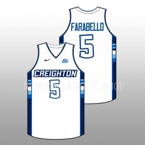 Creighton Bluejays Francisco Farabello 2022-23 White College Basketball Replica Men Jersey