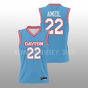 Dayton Flyers Mustapha Amzil 2022-23 Chapel Blue NIL Basketball Replica Men Jersey