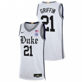 AJ Griffin #21 White Duke Blue Devils 2021-22 Limited Basketball The Brotherhood Jersey