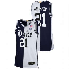 Duke Blue Devils AJ Griffin 2021-22 Black White Cameron Brotherhood Limited Split Edition Men Jersey