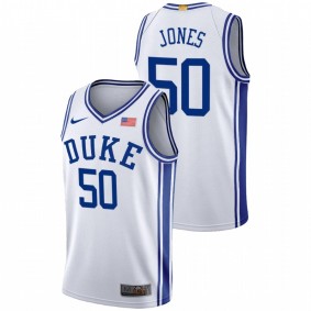 Duke Blue Devils Bates Jones 2021 White Home 2021 transfer Jersey