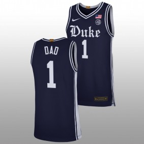 2022 Fathers Day Gift Duke Blue Devils Greatest Dad Black Men Jersey #1