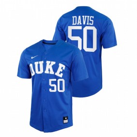 Duke Blue Devils #50 Chris Davis College Baseball Royal Jersey Replica Men