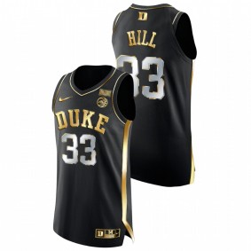 Duke Blue Devils Grant Hill Black Golden Edition Retired number Men Jersey