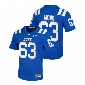 Jacob Monk Duke Blue Devils College Football Blue #63 Jersey