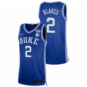 Jaylen Blakes #2 Royal Duke Blue Devils 2021-22 Authentic College Basketball Jersey