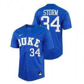 Duke Blue Devils #34 Luke Storm College Baseball Royal Jersey Replica Men