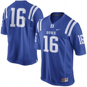 Men Duke Blue Devils #16 Royal NCAA Football Jersey