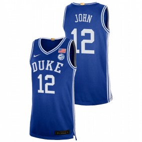 Theo John #12 Royal Duke Blue Devils 2021-22 Authentic College Basketball Jersey